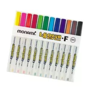 모나미 중간글씨용 네임펜 F 12색세트 방수펜 이름펜 마카펜