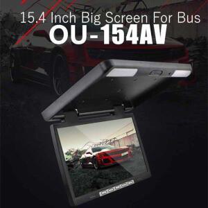 LED 15.4 인치 자동차 지붕 모니터, LCD 플립 다운 스크린 오버헤드 멀티미디어 비디오, 천장 마운트 디스
