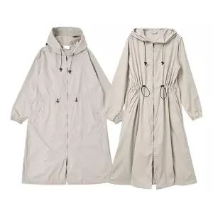 일본 정품 여성용 2WAY 레인코트 파우치 세트(베이지) G