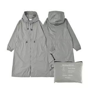 일본 정품 여성용 2WAY 레인코트 파우치 세트(그레이)