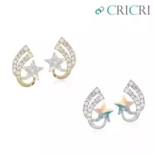 CRICRI 스와로브스키 크리스탈 슈팅스타 은침 귀걸이