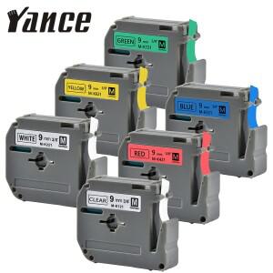 Yance MK-221 호환 brother 라벨 프린터 MK 9mm 흰색 테이프 PT-80 리본 용
