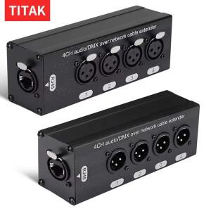 4채널 3핀 XLR 오디오 및 DMX512 네트워크 케이블 익스텐더 신호 증폭기 1 남성-1 여성 1쌍당
