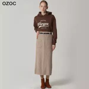 [오조크] 벨트 세트 골지 니트 스커트