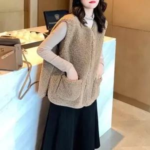 여성 데일리 루즈핏 양털 뽀글이 조끼 보아털 양털베스트