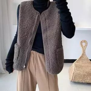 여성 데일리 양털 뽀글이 조끼 보아털 루즈핏 양털베스트