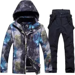 웡카 남성 스키 재킷 및 바지 세트 방수 스노우 수트 산악 방풍 스노보드 겨울 야외