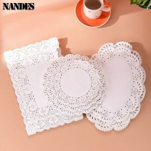 150Pcs 주방 튀김 음식 특별 꽃 바닥 종이 기름 흡수 베이킹 케이크 피자 스낵 라운드 가정용 레이스 패드