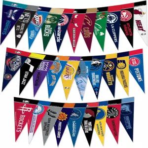 리코 인더스트리 NBA 농구 4인치 x 9인치 펠트 미니 페넌트 리그 세트(모든 팀 포함)