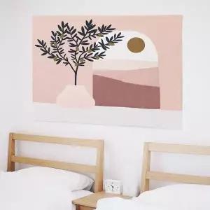 대형 패브릭 포스터 핑크 석양 M 벽장식 인테리어장식