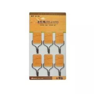 세모네모 우드훅 미니사각행거 W-05 6개입 판(1개입) (WFKFTTF)