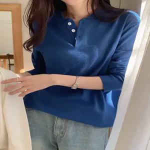 [남여공용] 웨어온 소프트 캐시미어 반오픈 카라 니트 86062 빅사이즈 여성의류