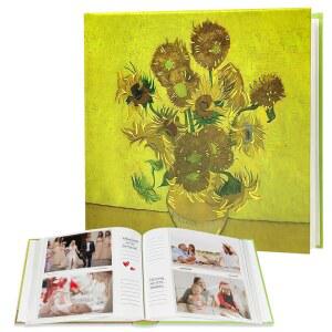 해바라기 사진 앨범 4x6 - 200개의 무산 포켓과 글쓰기 공간, 결혼식 방명록, 기념일 꽃 기념 선물로 영감을 받은 반 고흐 Kuword