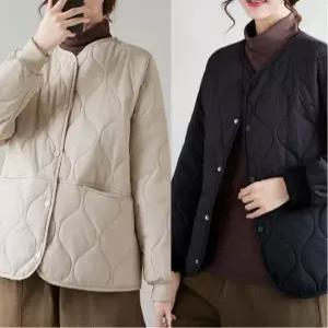 앞포켓 퀼팅 여자 경량패딩 점퍼 항아리 누빔점퍼 오리털 대체 웰론 패딩