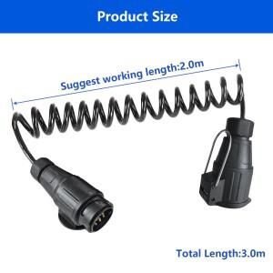 13핀-13핀 트레일러 컬리 연장 케이블 남성-여성 와이어 플러그 소켓 견인 변환 어댑터 3M 호환