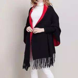 [룽스]스타일 어깨숄 블랙+레드 망토 가디건 숄(185cm)