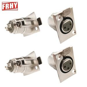 스튜디오급 4개입 3핀 XLR 패널 마운트 커넥터 암수 잭 소켓 벽 플레이트 내구성 장비 플러그 및