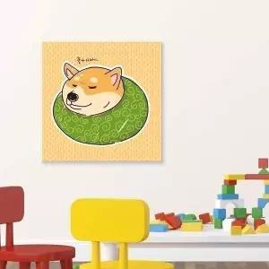 ( WED126Q3 출고옵션 - 35X55cm ) 강아지일러스트 캔버스액자