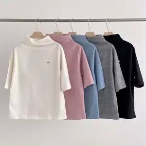 [다잇템] 여성 폴라넥 큰사이즈 티셔츠 하이넥 FW 반소매 펜던트