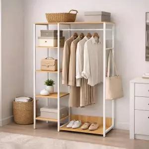 아트박스/가구느낌 캠드레스룸행거 스탠드 옷장 시스템 철제 900