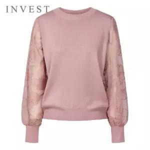 [인베스트] 플라워레이스소매배색니트_INI6S1KT2071