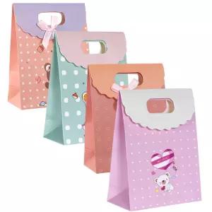 귀여운 선물상자 기프트백 페이퍼백 답례품 포장 종이 봉투 각대봉투 유치원 구디백 4개