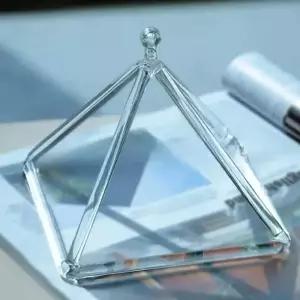 싱잉볼 석영 크리스탈 피라미드 노래 그릇 요가 명상 4 투명 야외 핸드 사운드 힐링 테라피 윈드 차임