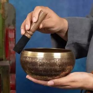 싱잉볼 요가 명상 릴렉세이션 수면 사운드볼 티베트 수제 구리 테라피 타악기