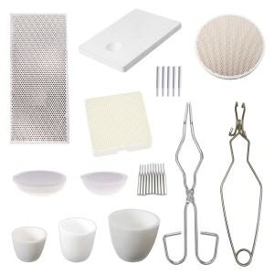 1세트 알루미나 도가니 내화  벌집 세라믹 플레이트 펜치 보석 만들기위한 용접 용융 주조 키트