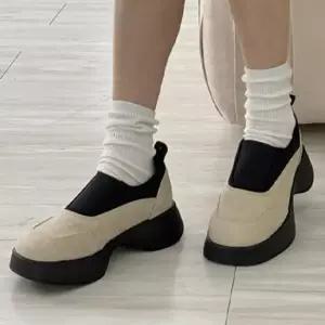 [라일리] Rly 여성 슬립온 4CM 통굽 쿠션인솔 발등밴딩 국내