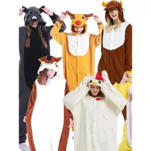 동물잠옷 캐릭터 플리스 크리스마스 잠옷 k25 커플