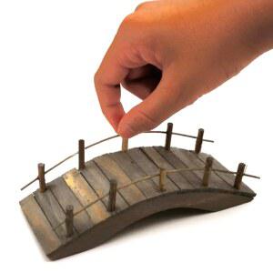 1 12 난간이 있는 인형의 집 미니 나무 아치 다리 요정 정원 공예 B03E