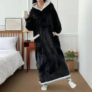 롱 2컬러 후드블랭킷 겨울 입는 포근 후드담요 대형