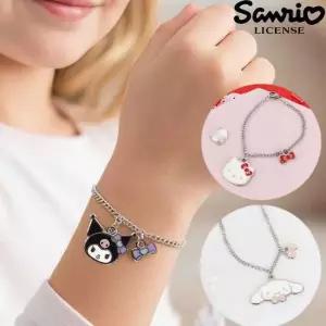 산리오 캐스팅 팔찌/실버 스틸/여아/초등/학생/유아/미아방지