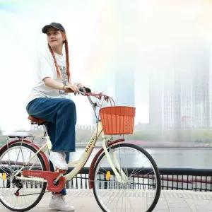 여성 클래식 자전거 레트로 감성 중학생 고등학생 등교