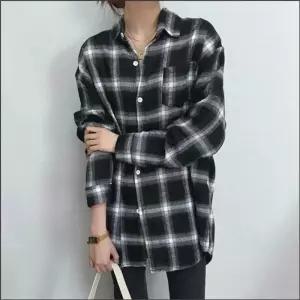 여자 가을 3컬러 봄 클래식 루즈핏 체크셔츠 데일리 롱 남방
