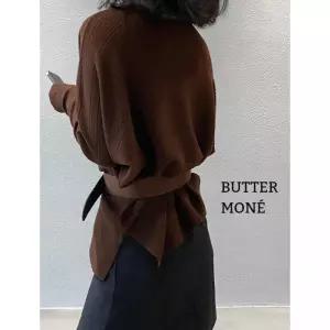 입술넥 니트티 오프숄더 긴팔니트 가을니트 여리핏 간절기 봄 겨울니트 벨트포함 데일