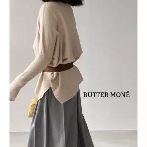 간절기니트 루즈핏 니트티 보트넥 여리핏 벨트세트 오프숄더 버터모네 겨울 하객룩 가