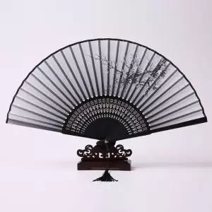 대나무 부채 접이식 여름 부엉이 전통