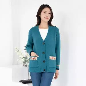 엄마옷 브이넥 울 골지 니트 가디건 1GHJ23719 중년여성 마담 60 70대  빅사이즈 할머니
