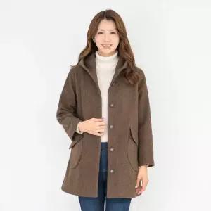 엄마옷 울모직 후드 하프 코트 1GHJ25204 중년여성 마담 60 70대  빅사이즈 할머니