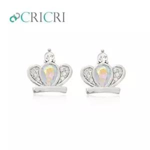 CRICRI 스와로브스키 크리스탈 제작 왕관 은침귀걸이