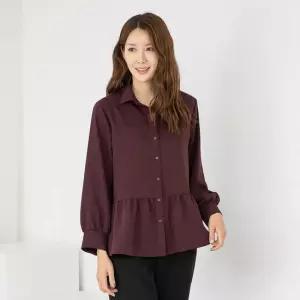 엄마옷 카라 셔링 오픈 무지블라우스 1GHJ25114 중년여성 마담 60 70대  빅사이즈 할머니