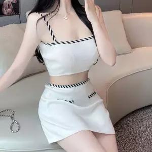 나시스커트세트 밴딩 골지 크롭나시티 미니스커트 투피스세트 NF-51