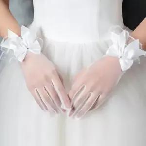 혼주장갑 여성  레이스 장갑 손목리본 화이트 1P 웨딩 행사