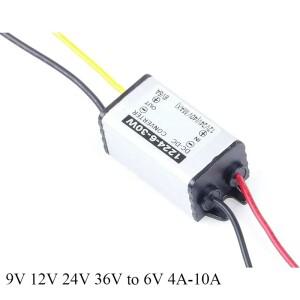 9V 12V 24V 36V  4A-10A DC-DC 벅 전압 변환기 스텝다운 전원 공급 장치 방수 12볼트 6볼트