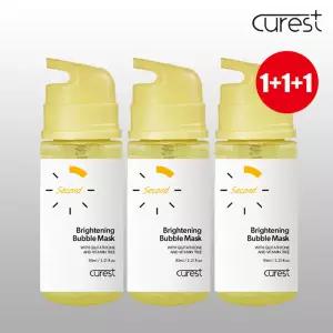 큐어레스트 10초완성 버블팩 안색(Bright)광채 버블마스크 95ml 3개