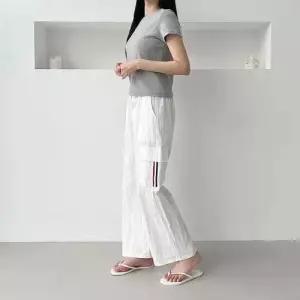 여성 여름 바스락 밴딩 일자팬츠 시원한 바지 9부 5색 WFLQ740