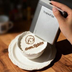 커피 라떼 아트, 요거트, 구운 음식, 페이스트리, 빵, 쿠키, 마카롱, 맞춤형 DIY 패턴을 위한 휴대용 미니 잉크젯 프린터 최대 1.02인치 높이 디자인