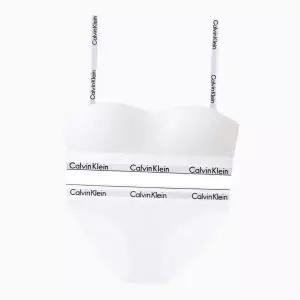 [Calvin Klein]UNDERWEAR CK 여성 아이콘 코튼 모달 반도 브라팬티 세트 QF8497F3787 WHITE 697886